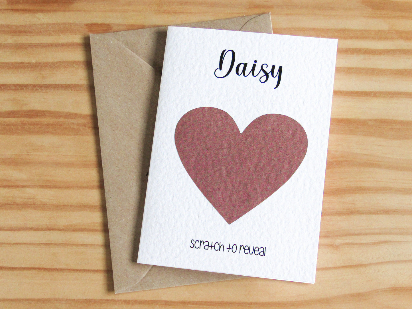 Greeting Card Heart Shaped Reveal Scratch Off