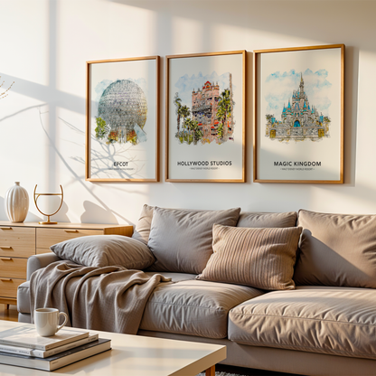 Walt Disney World 4 Park Art Print Bundle