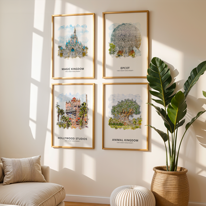 Walt Disney World 4 Park Art Print Bundle