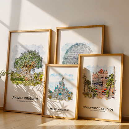 Walt Disney World 4 Park Art Print Bundle