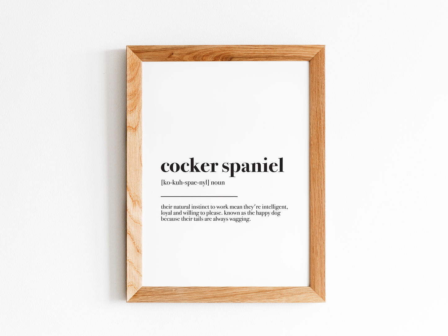 Cocker Spaniel Dictionary Definition Print