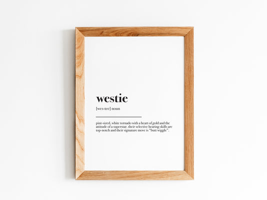 Westie Dictionary Definition Print